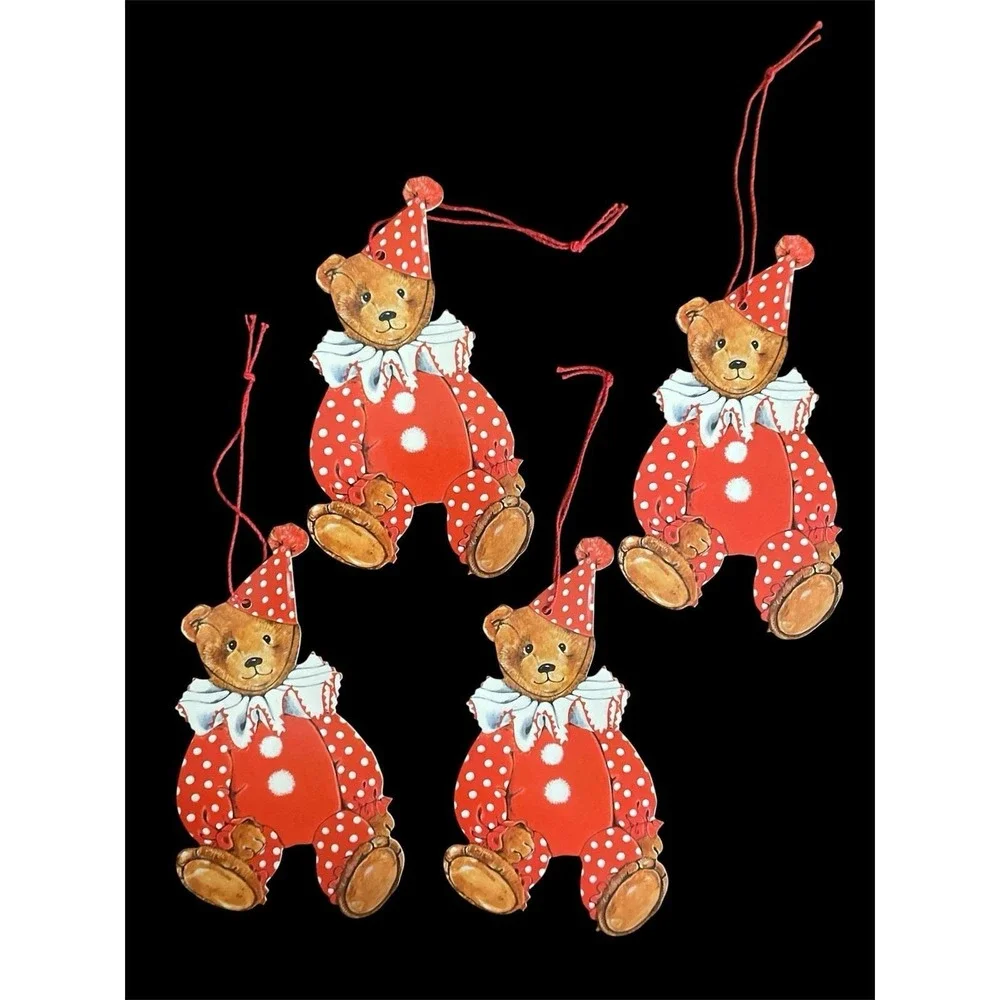 Gordon Fraser Gallery Teddy Bear Gift Tag Clown Set of 4 Unused